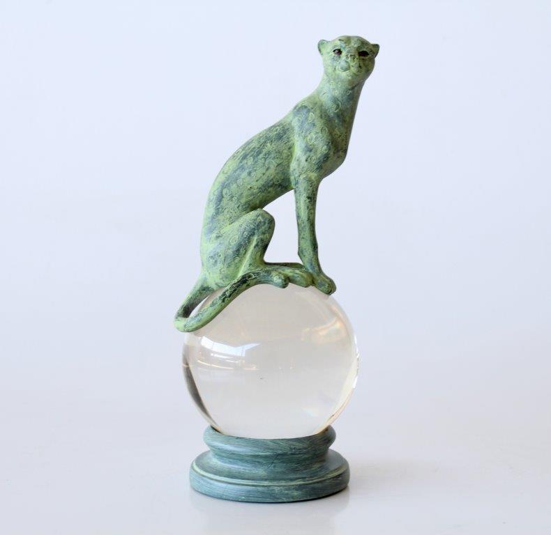 Green Leopard On Crystal Ball